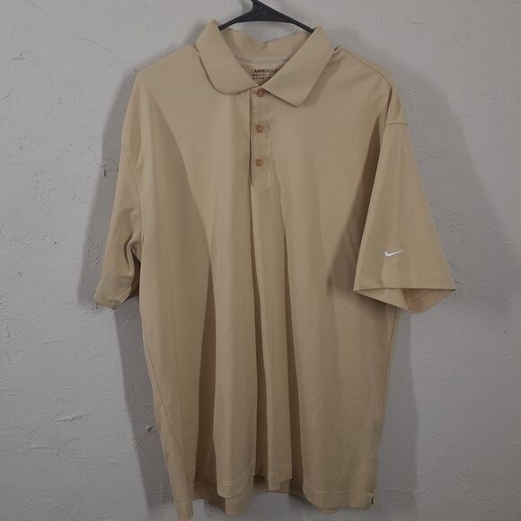 Nike Golf Dri-Fit Polo Shirt Mens Size XL Color Yellow Short Sleeve Shirt - Picture 1 of 7
